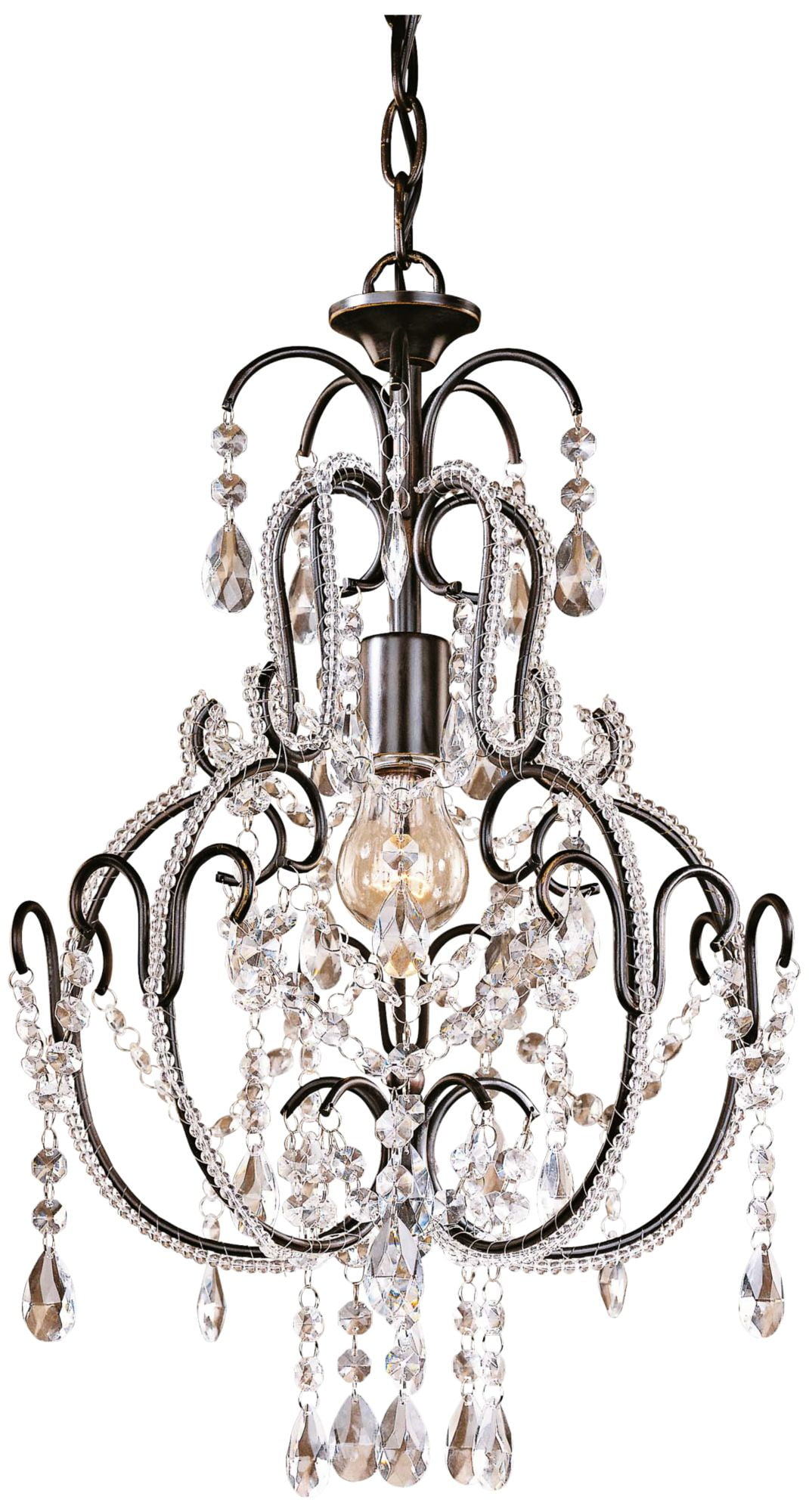 Minka Lavery Taylor Bronze With Fluted Piastra Glass Chandelier