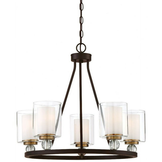 Minka Lavery - Studio 5 - Chandelier 5 Light Painted Bronze/Natural Brush Brass