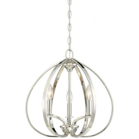 Minka Lavery Polished Nickel Pendant Chandelier 16 1/2" Wide Modern 3-Light Fixture for Dining Room House Foyer Kitchen Entryway