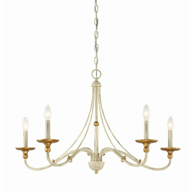 Minka Lavery - Westchester County - Chandelier 5 Light Farm House White/Gilded