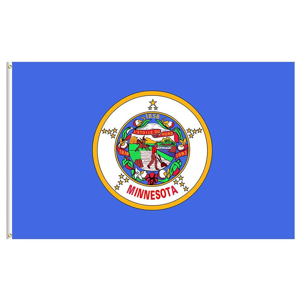 Minnesota State Flag 3x5ft,Double Sided MN State Flag, for Indoor Outdoor Decor