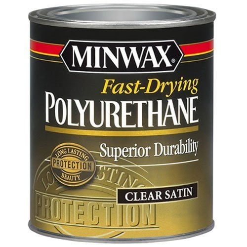 Minwax 63010444 Fast-Drying Polyurethane, Warm Satin, Clear, 1 Quart, (1 Piece, 1 Pack)