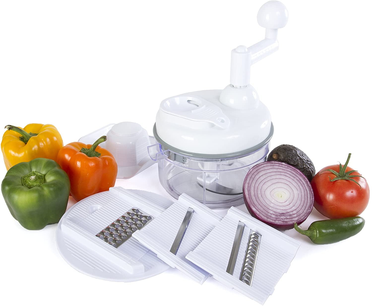 Miracle Chopper - 5 in 1 Manual Food Processor, Salsa Maker, Blender, Slicer, Shredder and Julienne