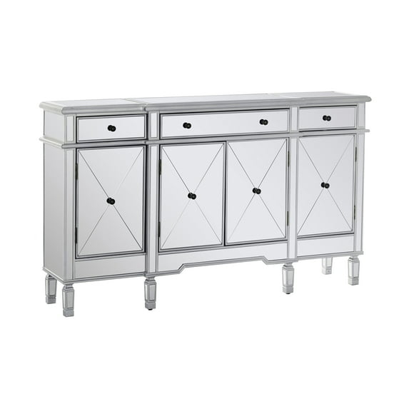 Powell Company Mirrored 4-Door 3-Drawer Console