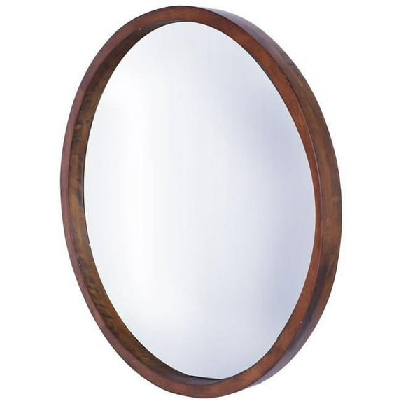 Mirrorize Canada IMP8436 22 in. Round Mirror, Walnut