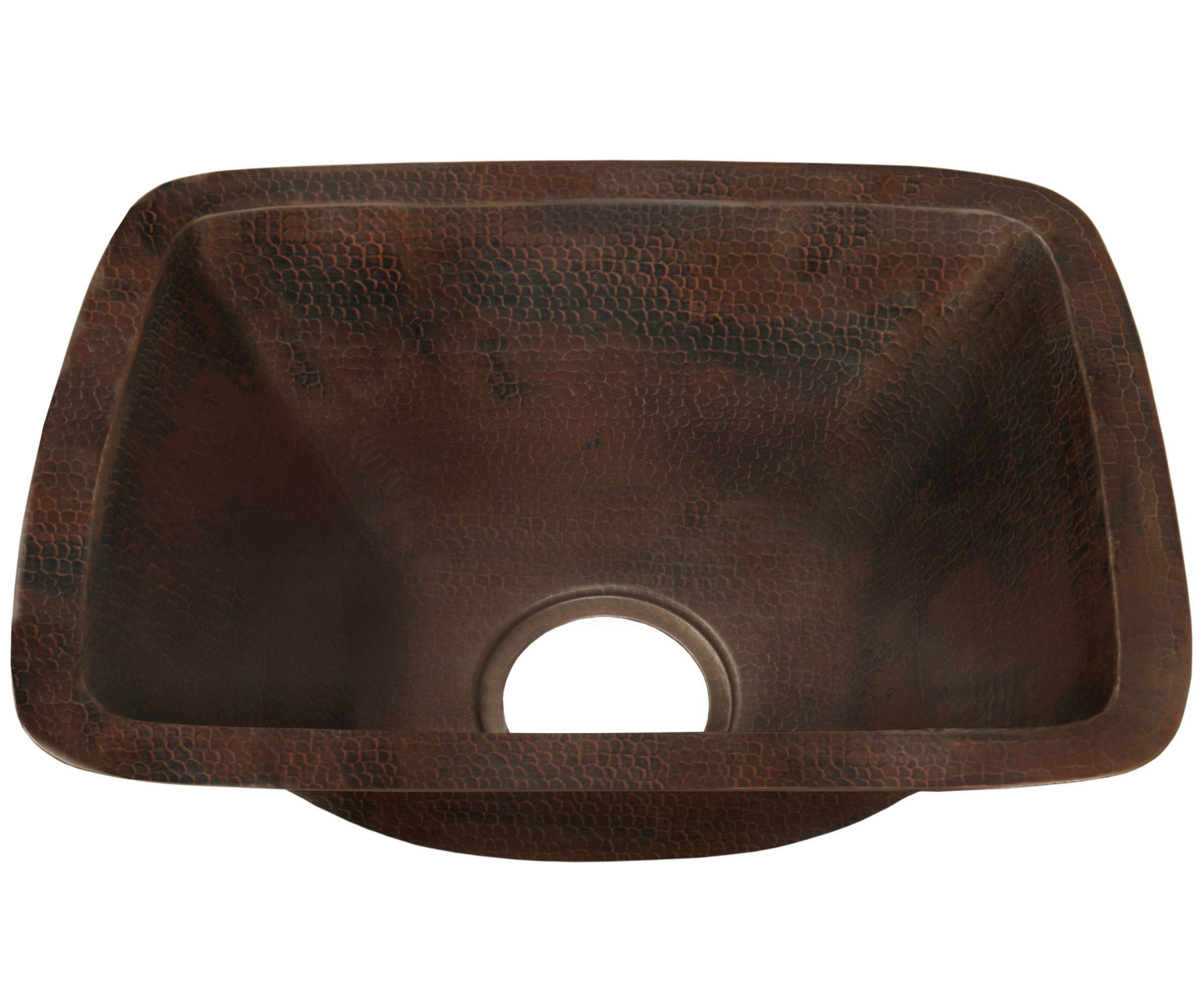 Miseno MC-NA200 Rectangular 12" Drop-In or Undermount Bar Sink; Antique Copper