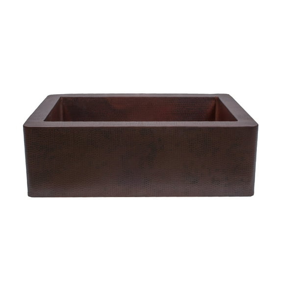 Miseno Mno001nv Artisan 33" Farmhouse Single Basin Copper Kitchen Sink - Antique