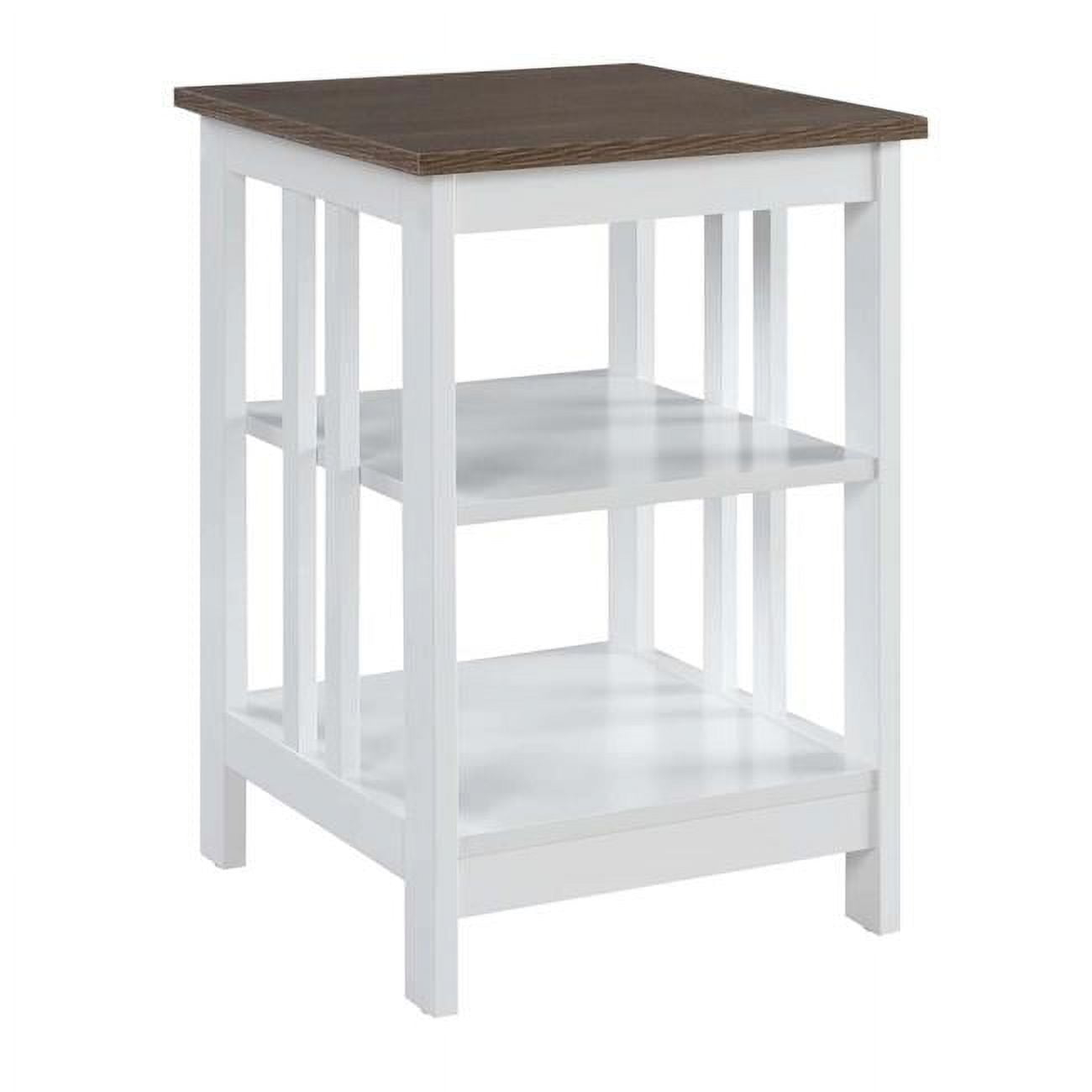 Convenience Concepts Mission End Table, Driftwood/White
