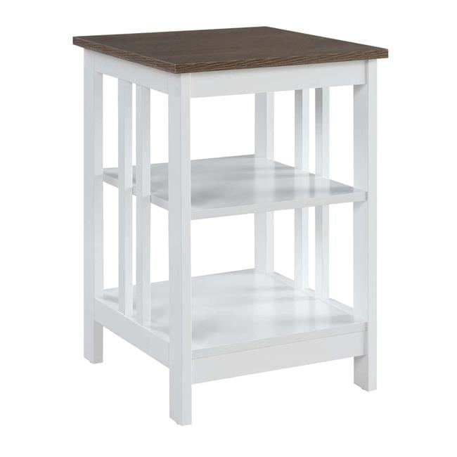 Convenience Concepts Mission End Table, Driftwood/White