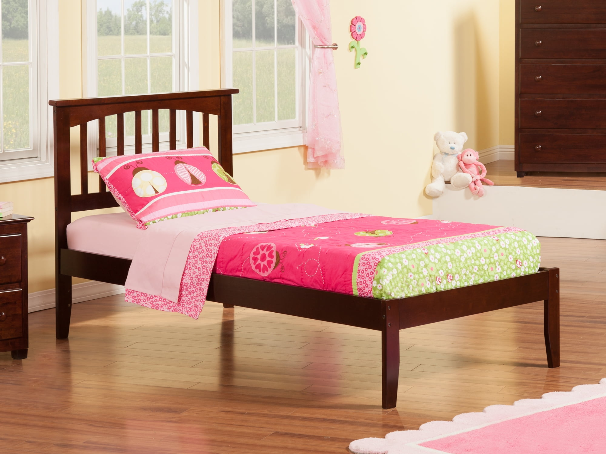 Mission Platform Bed with Open Foot Board in, in Multiple Colors and Sizes