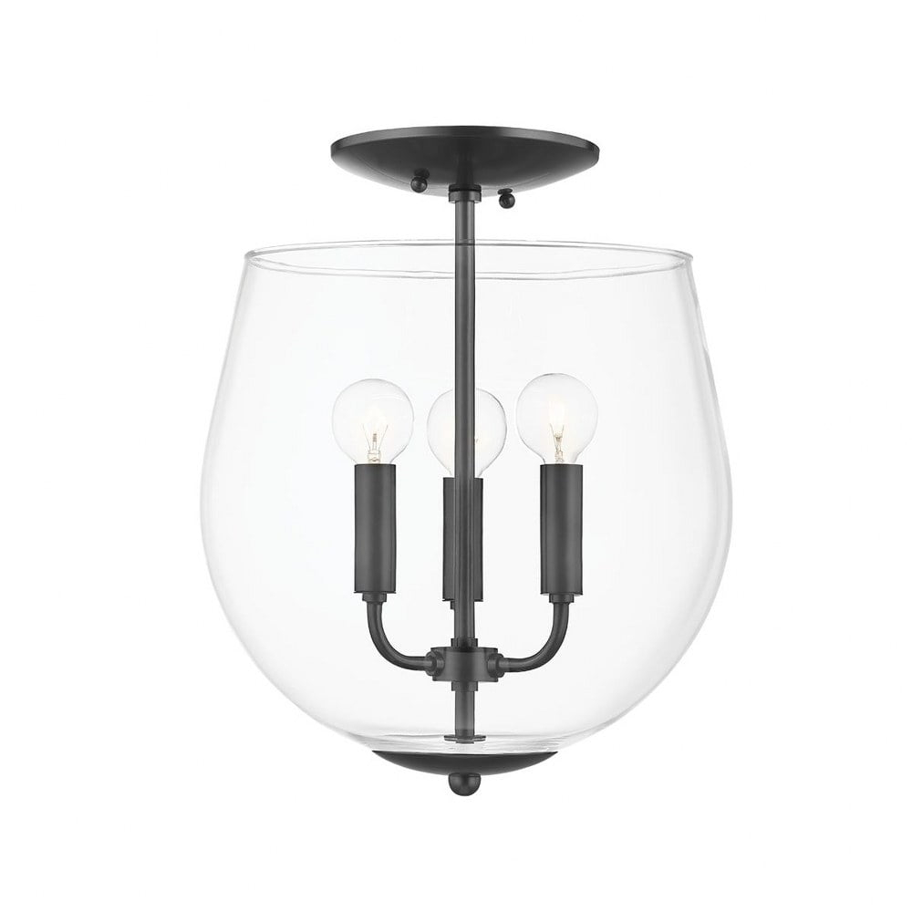 Mitzi Bobbi 3 - Light Semi-Flush Mount in  Old Bronze Clear Shade