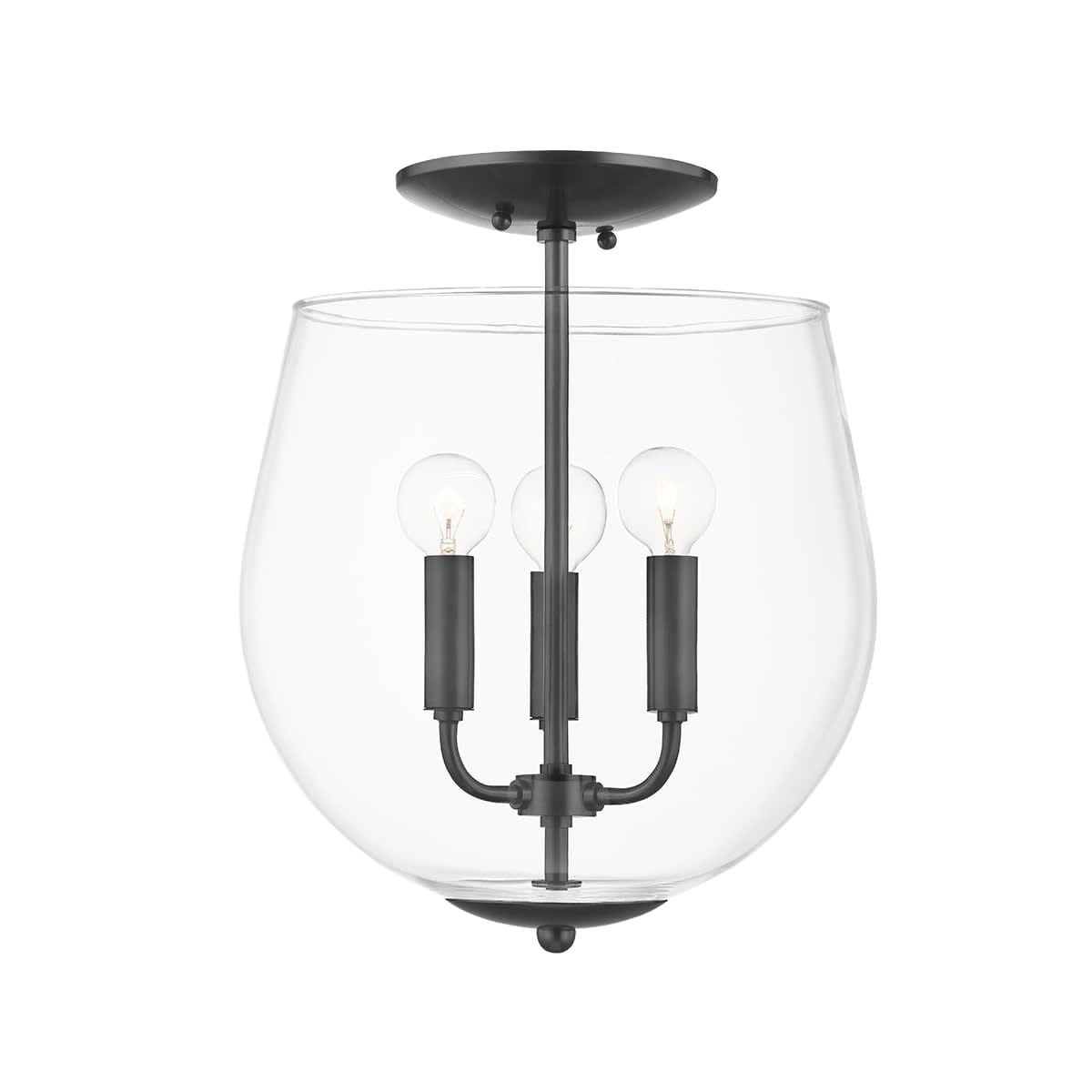 Mitzi Bobbi 3 - Light Semi-Flush Mount in  Old Bronze Clear Shade