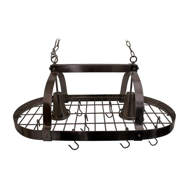 Mod Lighting and Decor 2-Light Kitchen Pot Rack with Downlights - 35.5" - Bronze