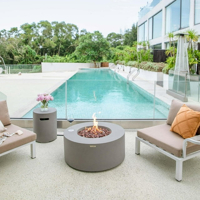 Modeno Tramore Light Weight Fiber-Concrete Fire Table Propane in Gray