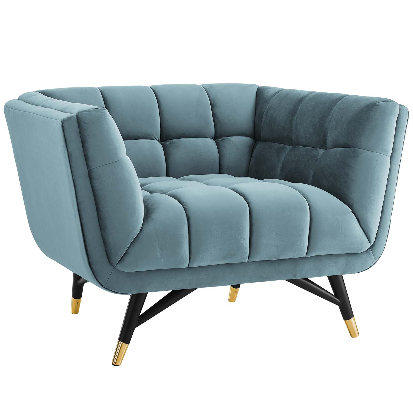 Modway Adept Performance Velvet Armchair Sea Blue