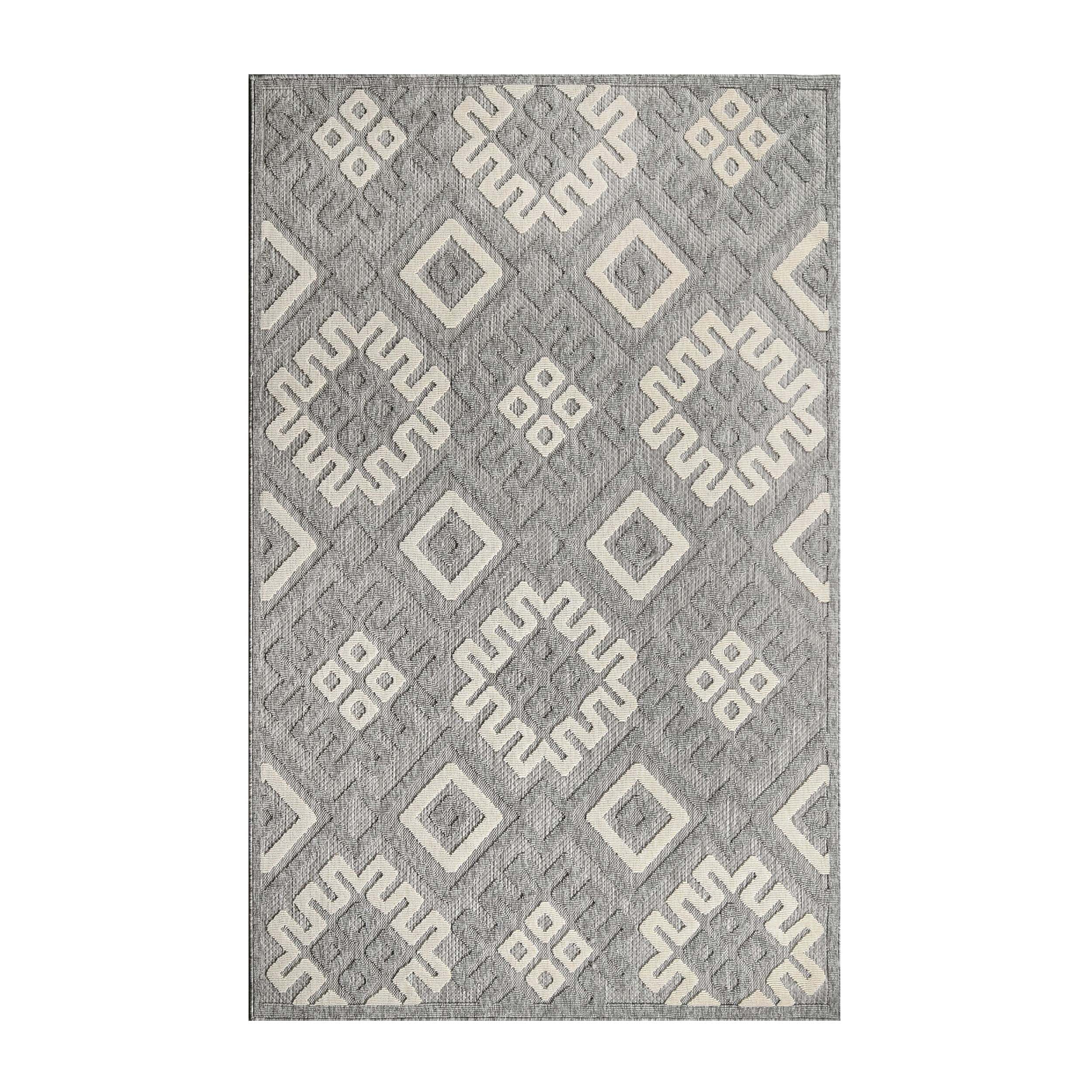 Modern Diamonds Geometric Indoor/Outdoor Area Rug, Gray, 5' 2" x 7' 2"