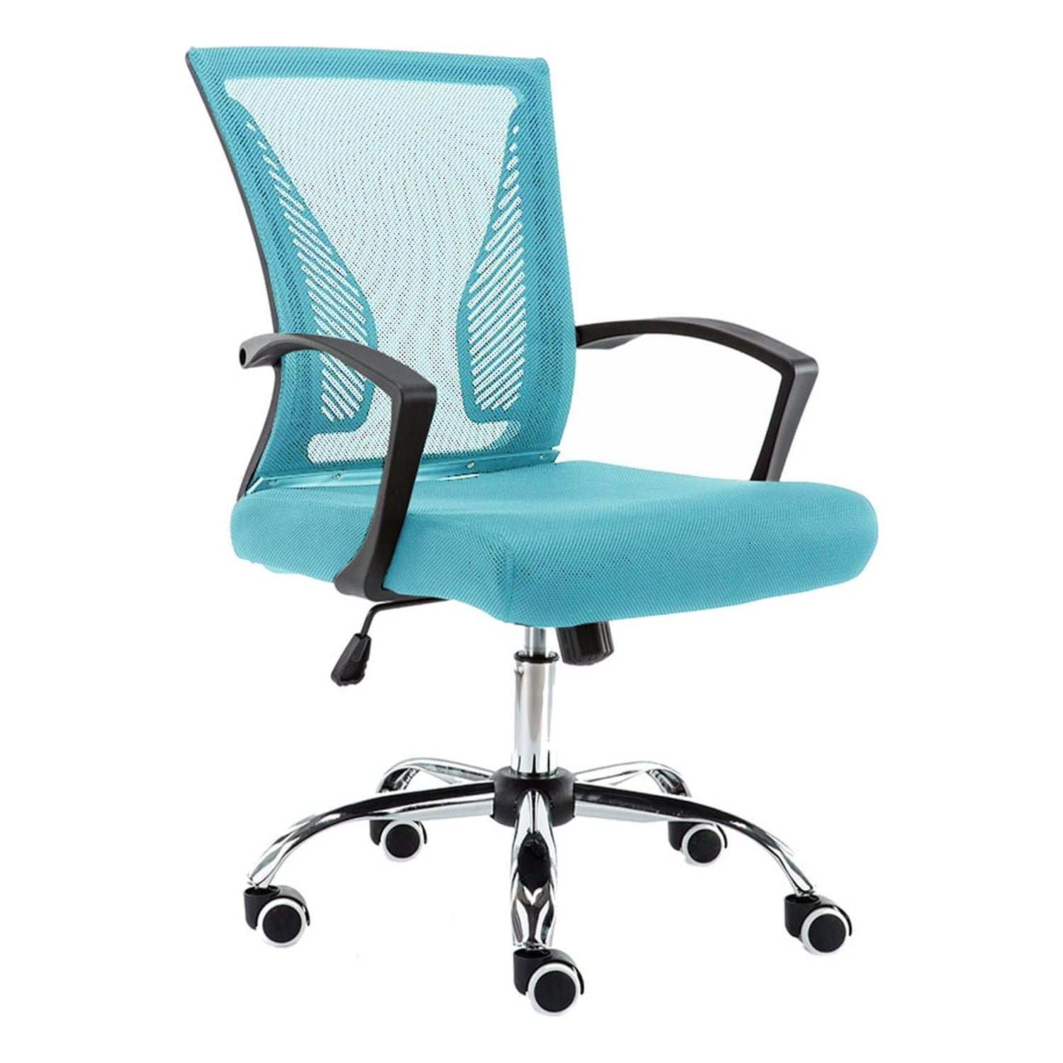 Drevy Zuna -Back Office Task Chair - Ergonomic Back Supporting Mesh Back Desk Chair (Black/Aqua)