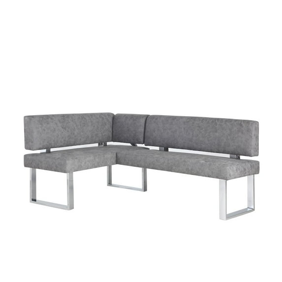 Chintaly Modern Gray Upholstered Bench, Gray