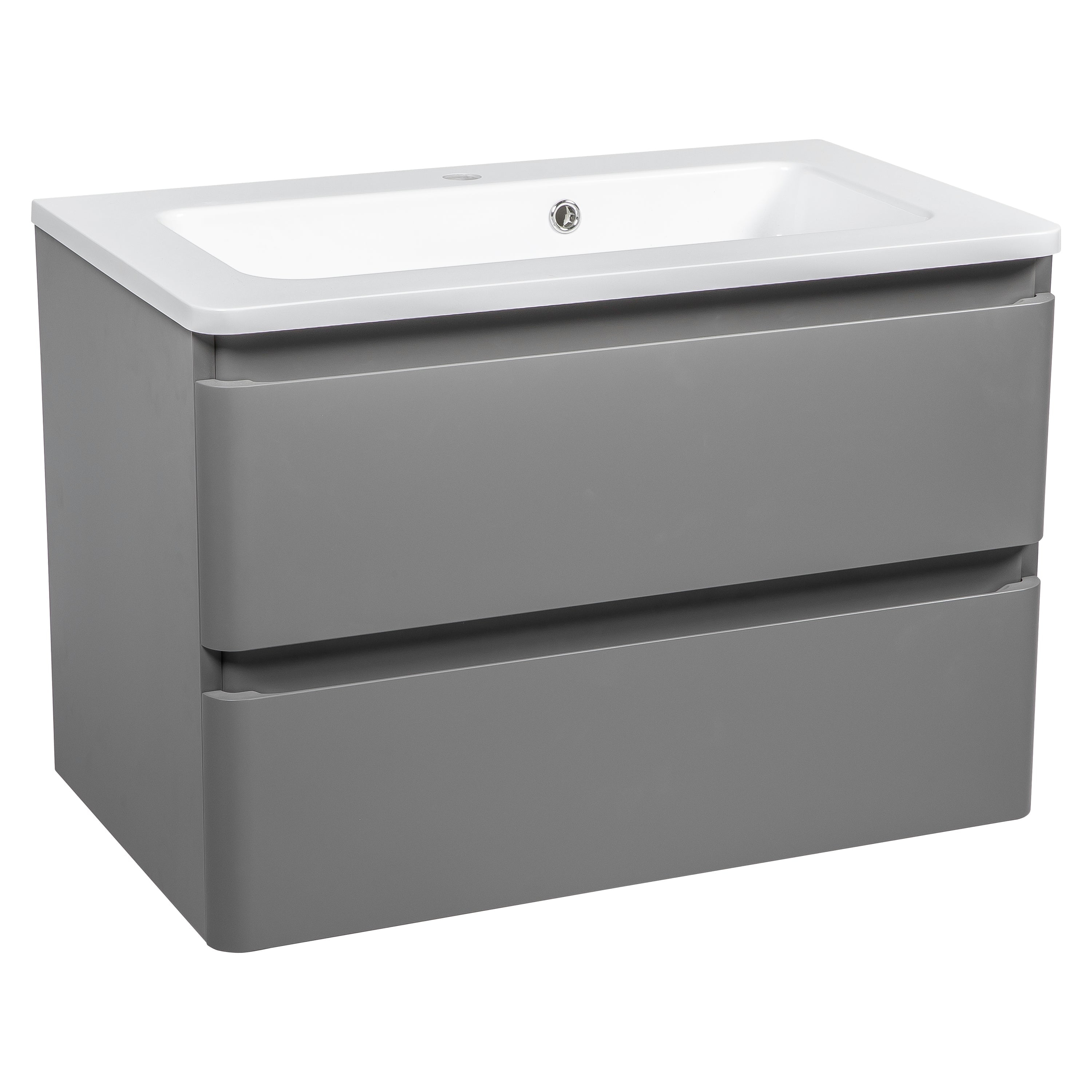 Modern Wall-Mounted Bathroom Vanity with Washbasin | Comfort Gray Matte Collection | Non-Toxic Fire-Resistant MDF-80" (40+40)-Diamond Collection 24"