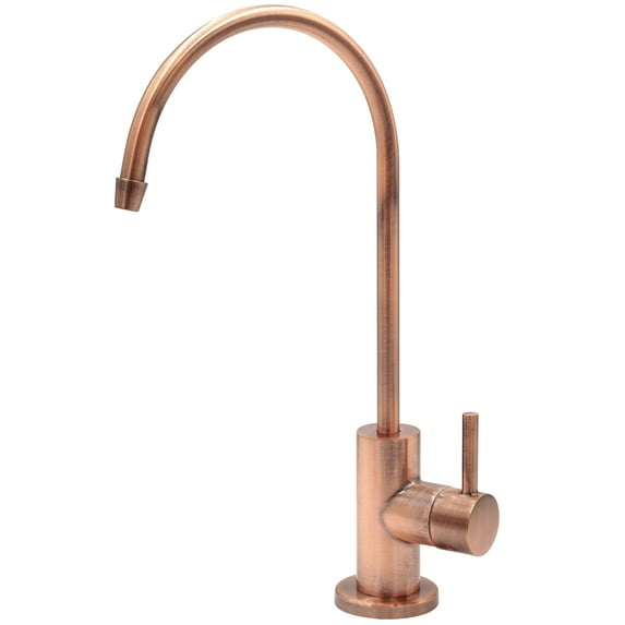 Modern Water Filter Faucet - Brushed Copper Faucet - 100% Lead-Free Drinking Water Faucet - Compatible with Reverse Osmosis Water Filtration Systems