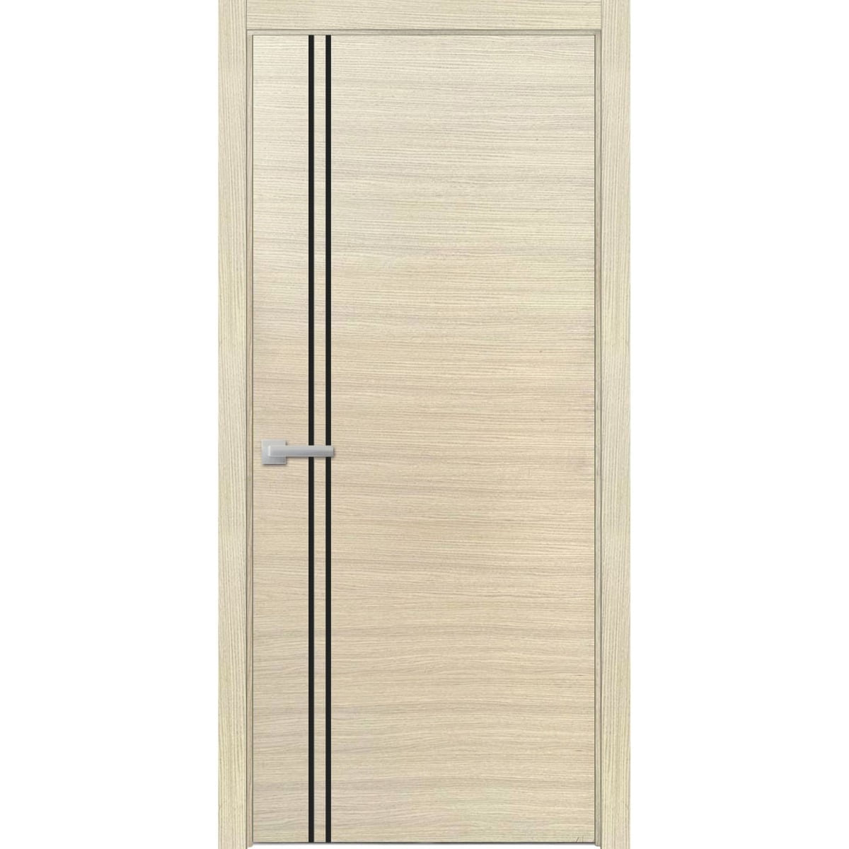 Puerta Interior de Madera Moderna Pre-colgada con Herrajes / Planum 0016 Chapa Natural / Molduras de Marco de Panel Nico / Puertas Resistentes para Dormitorio de Baño-24" x 80"