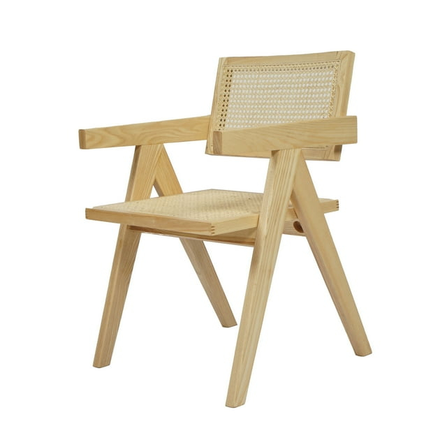 Modrest Aurora Modern Light Rattan and Natural Ash Folding Dining Arm Chair