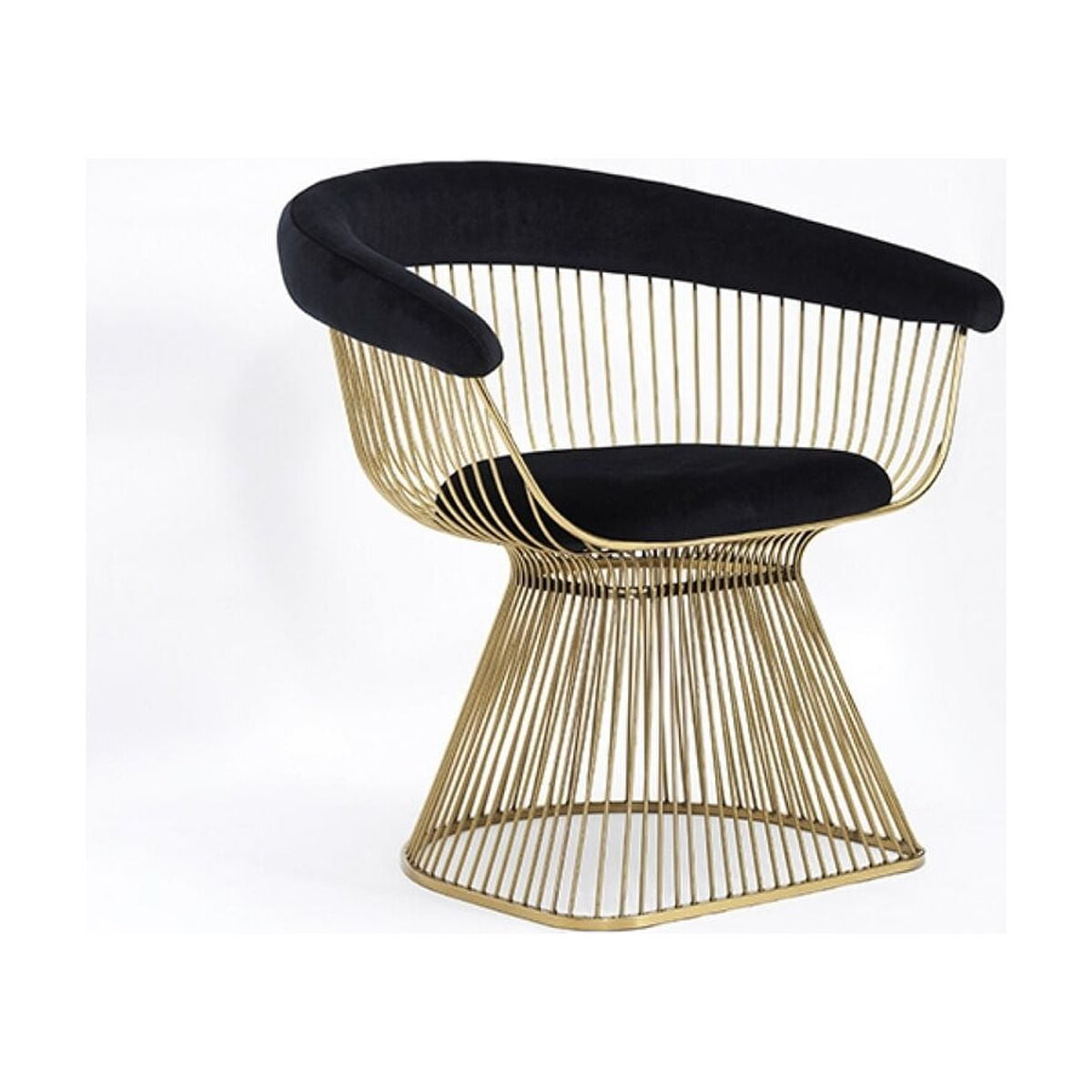 Modrest Chandler Black Velvet & Gold Dining Chair