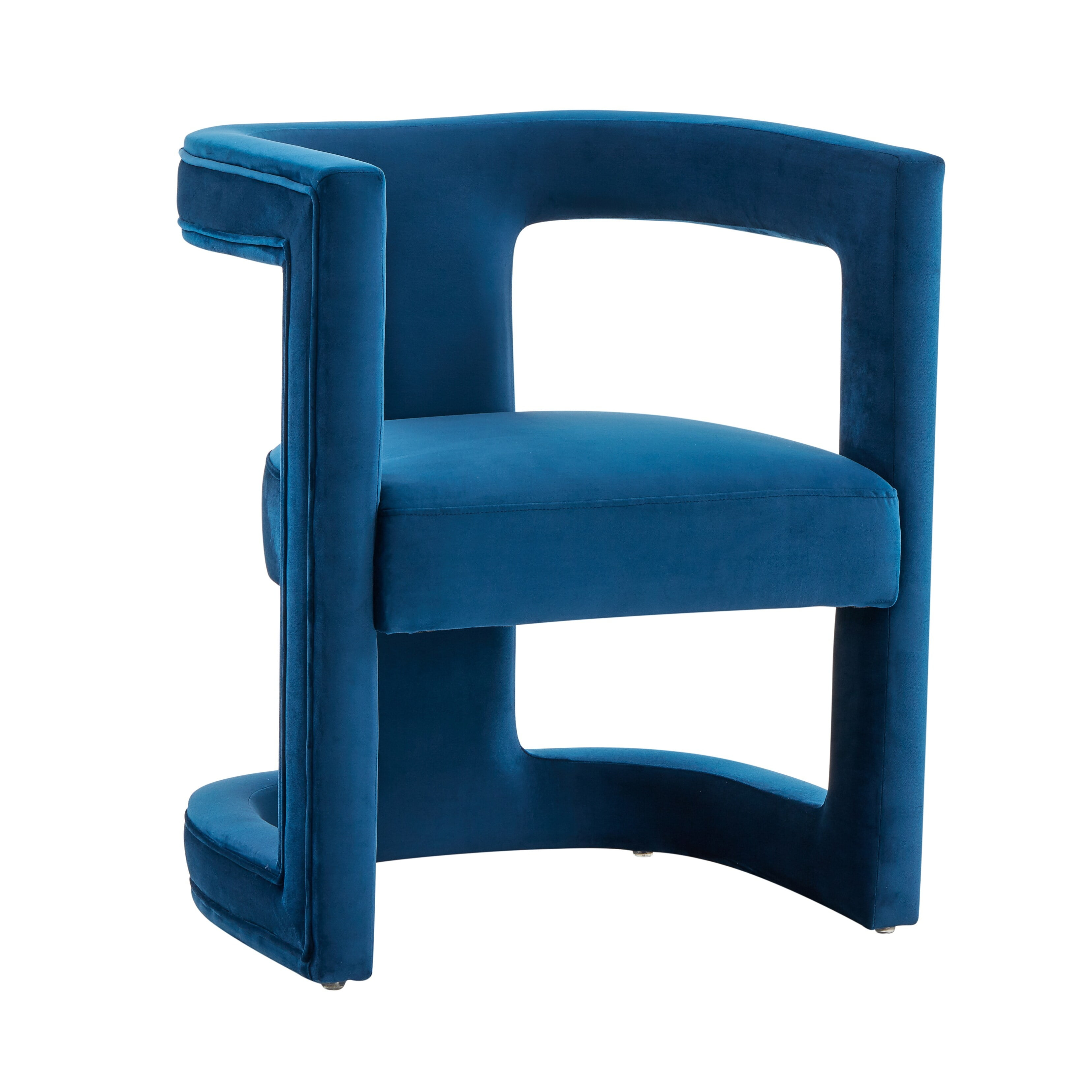 Modrest Kendra Modern Blue Fabric Accent Chair