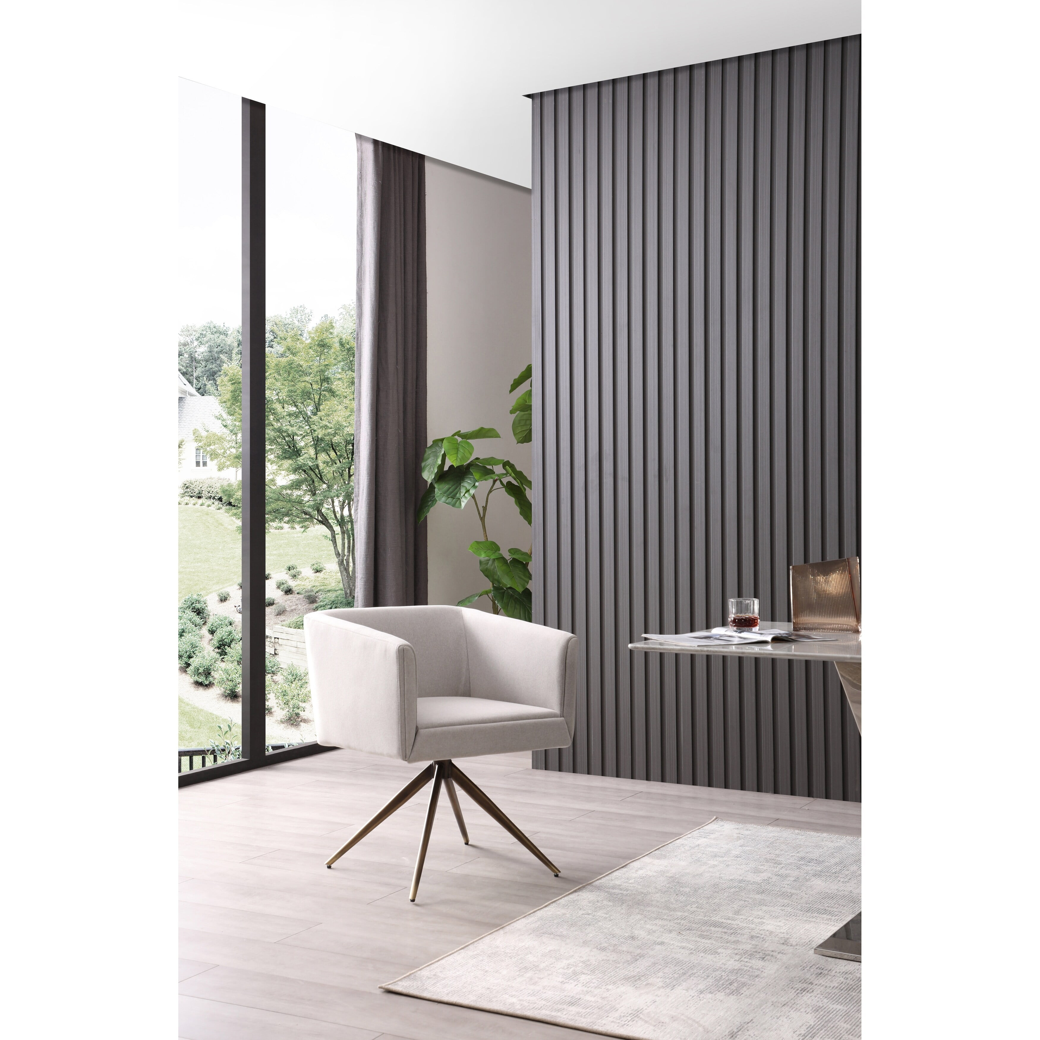 Modrest Riaglow Contemporary Light Grey Fabric Dining Chair