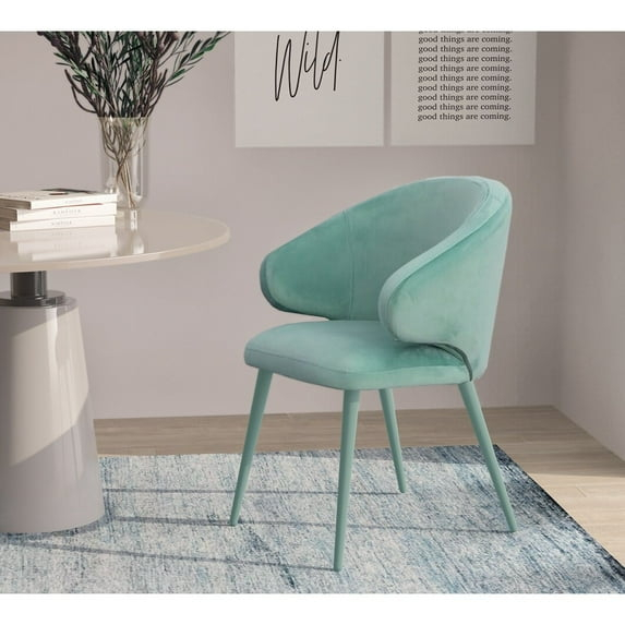 Modrest Salem Modern Aqua Fabric Dining Chair