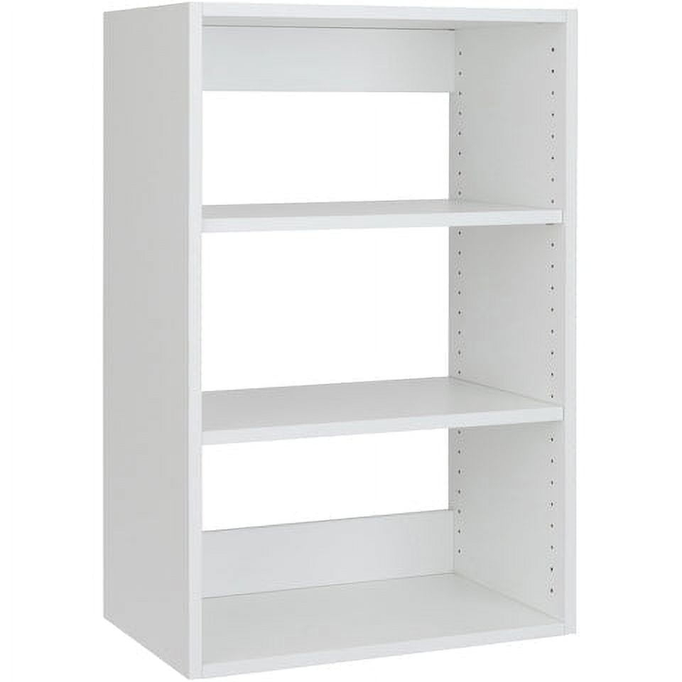 Modular Closets Vista Collection Short Tower Wood Built in Closet Organizer Unit (White, 25.5" Wide)