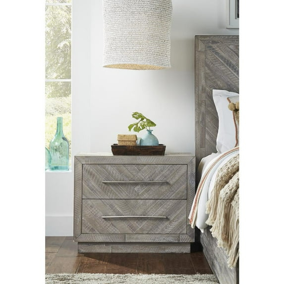Modus Alexandra 2 Drawer Solid Wood Nightstand in Rustic Latte
