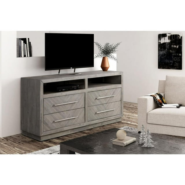 Modus Alexandra 64" Solid Wood TV Stand in Rustic Latte