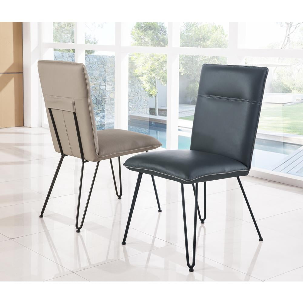 Modus Furniture Demi Hairpin Leg Modern Dining Chair in Cobalt, set of 2