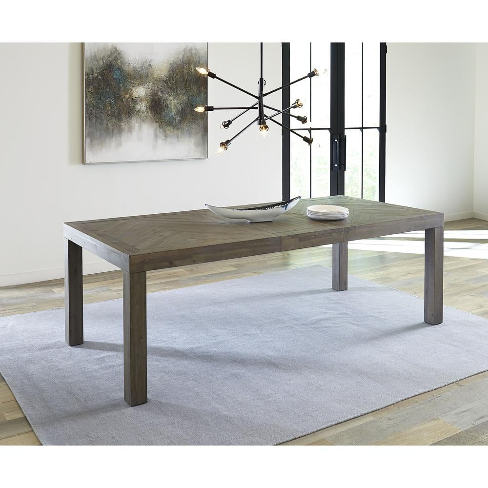 Modus Furniture Herringbone Extension Table in Rustic Latte