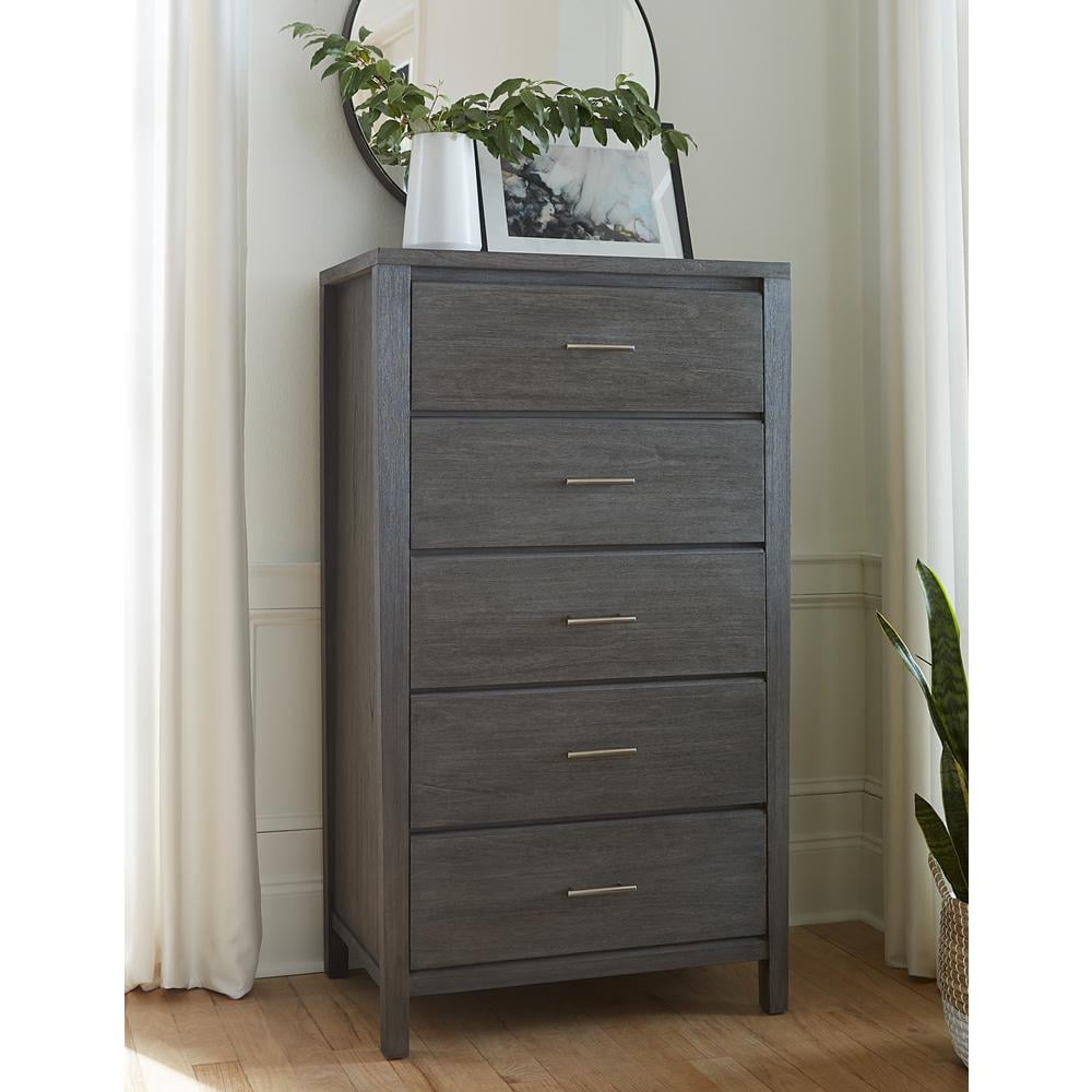 Modus Furniture Nevis Five Drawer Chest in Sharkskin (2024)