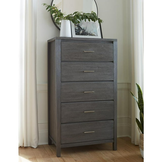 Modus Furniture Nevis Five Drawer Chest in Sharkskin (2024)