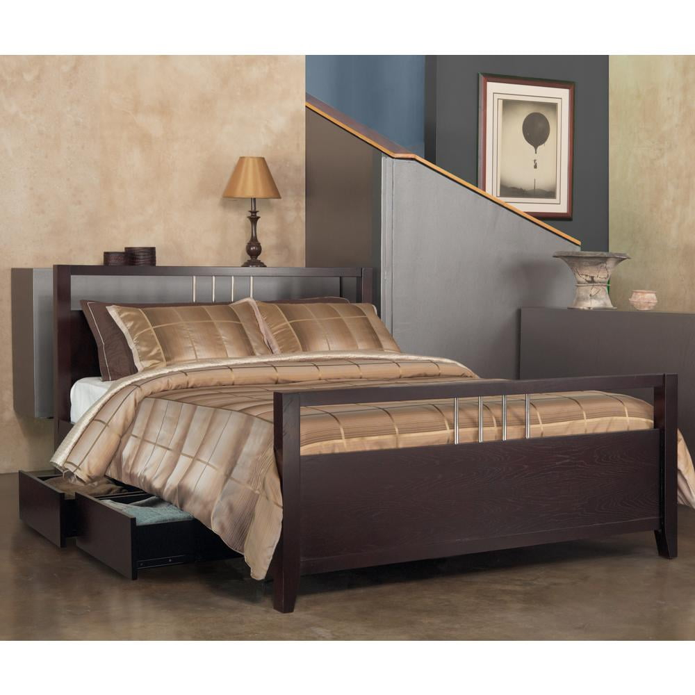 Modus Furniture Nevis Platform Storage Bed in Espresso