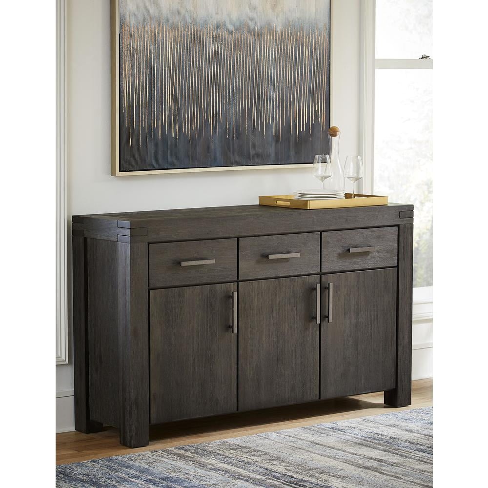 Modus Meadow 3 Drawer and 3 Door Solid Wood Sideboard in Graphite