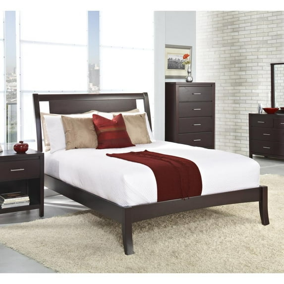 Modus Nevis California King Low Profile Solid Wood Sleigh Bed in Espresso