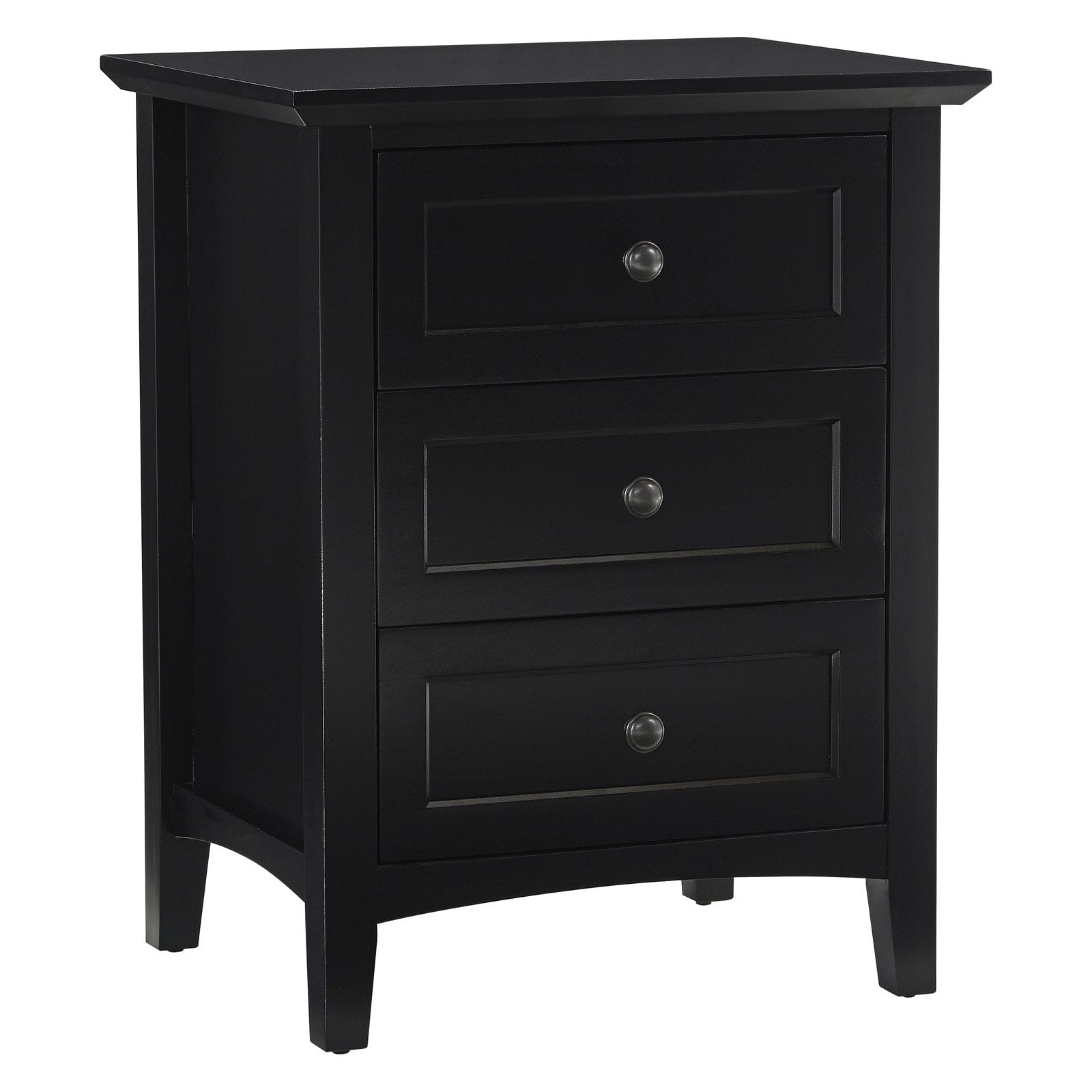Modus Paragon 3 Drawer Nightstand in Black