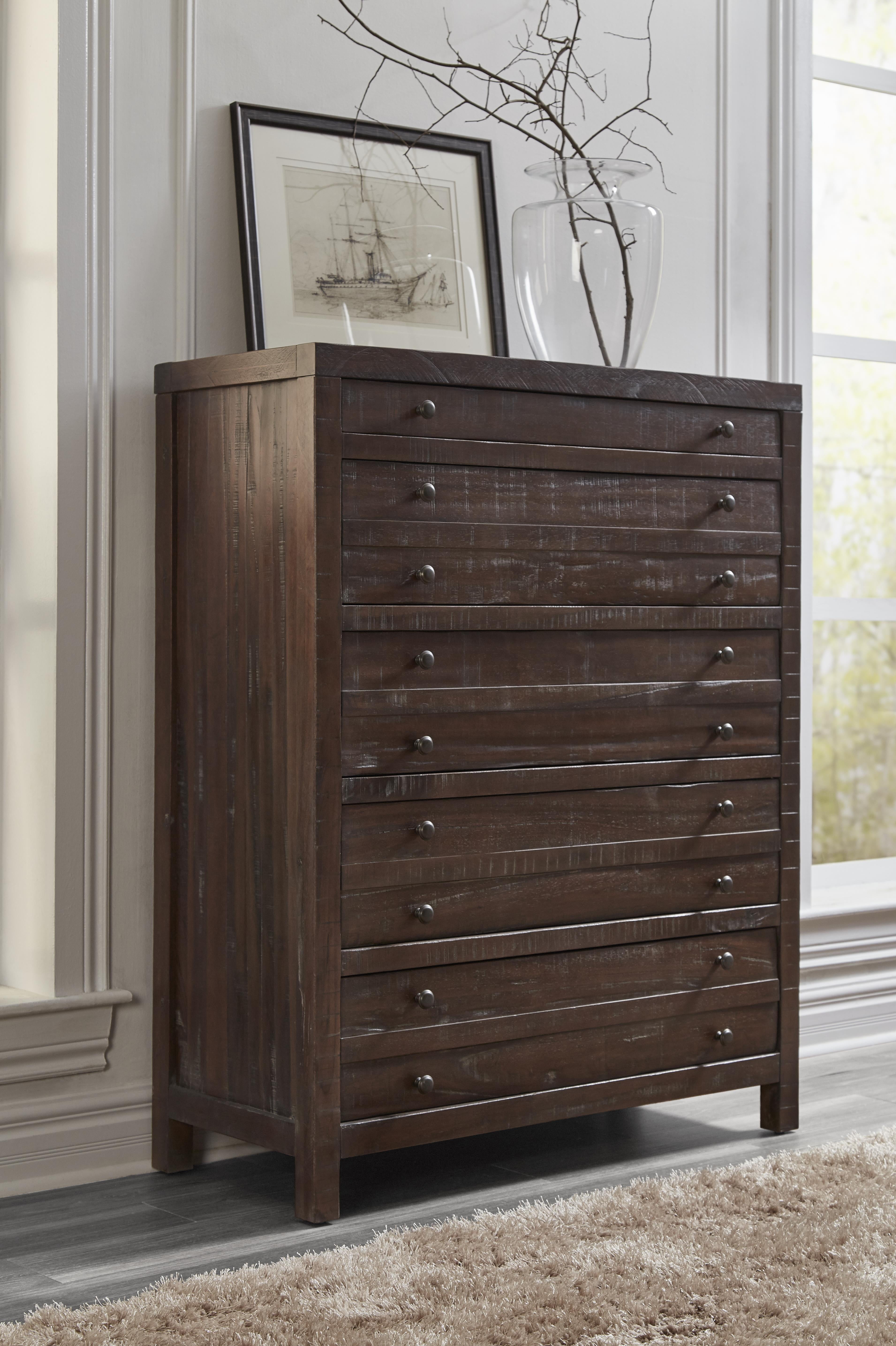 Modus Townsend 5 Drawer Solid Wood Chest in Java