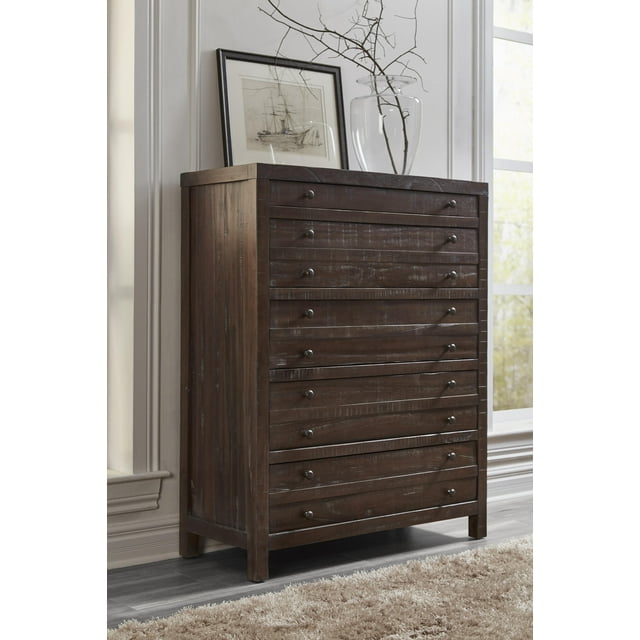Modus Townsend 5 Drawer Solid Wood Chest in Java