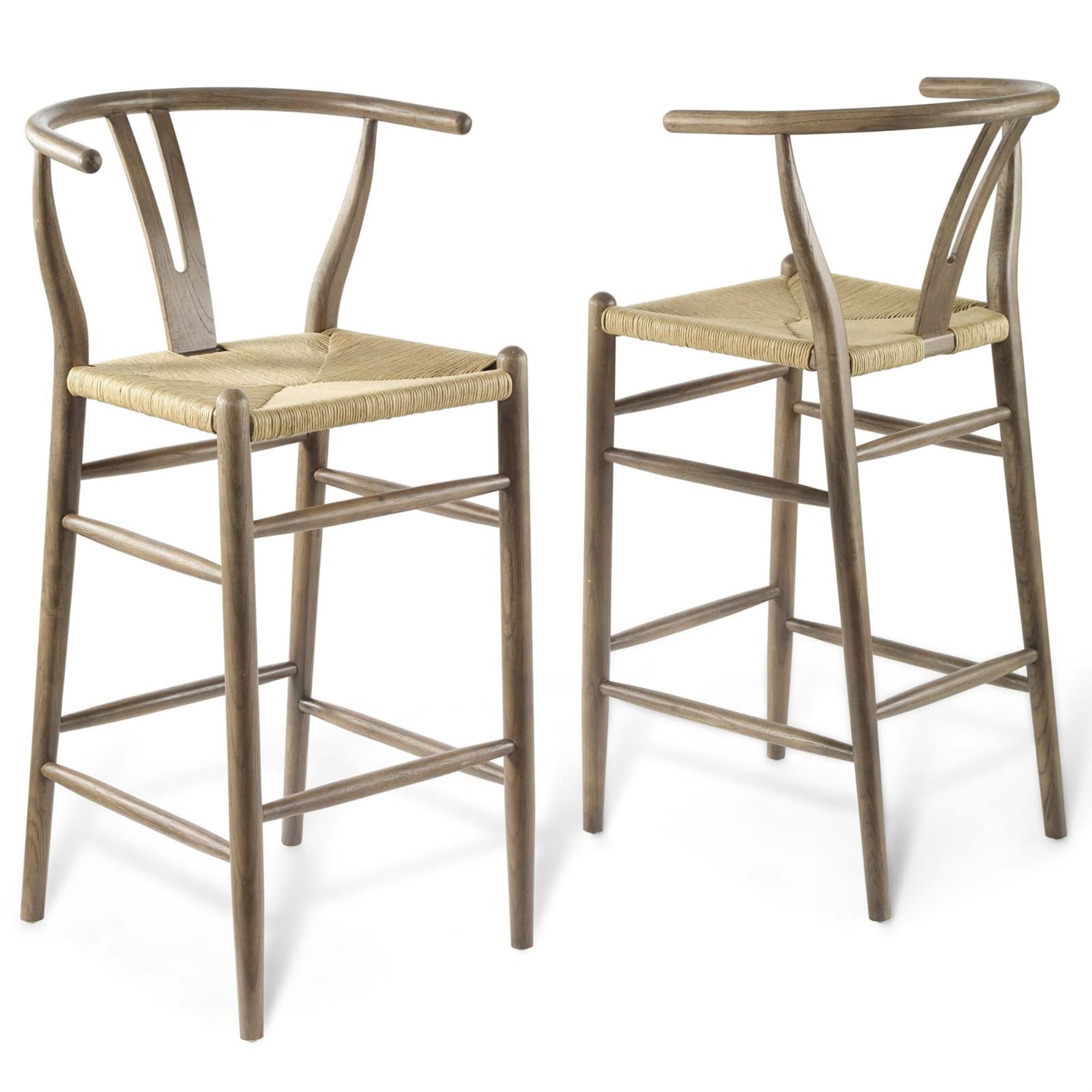 Modway Amish Wood Bar Stool Set of 2 - Gray EEI-4166-GRY