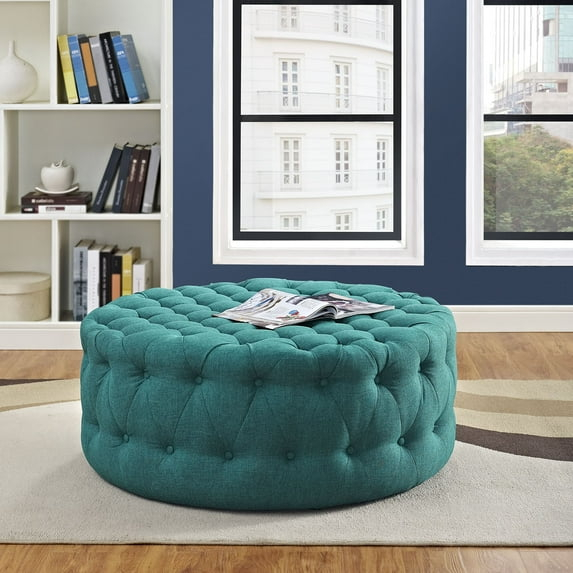Modway Amour Round Upholstered Ottoman, Multiple Colors