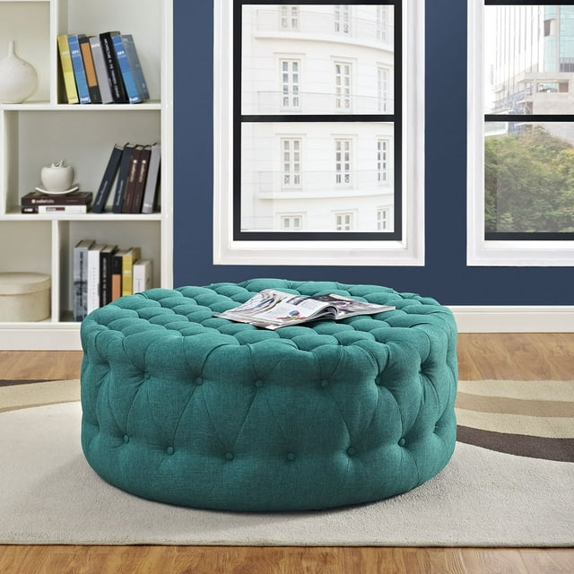 Modway Amour Round Upholstered Ottoman, Multiple Colors
