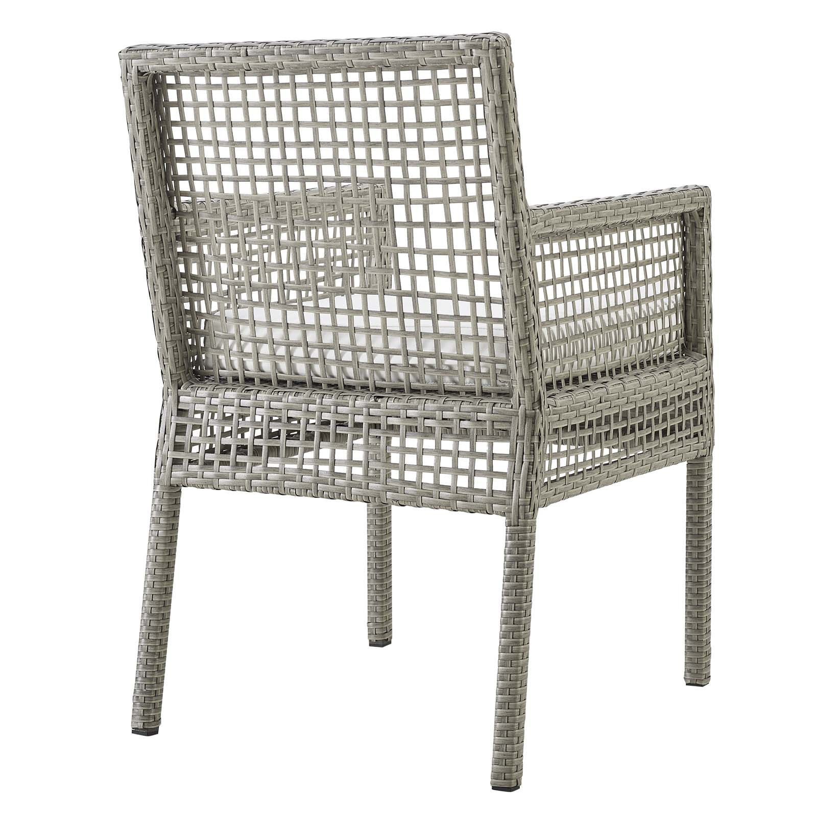 Modway Aura Outdoor Patio Wicker Rattan Dining Armchair - Gray White