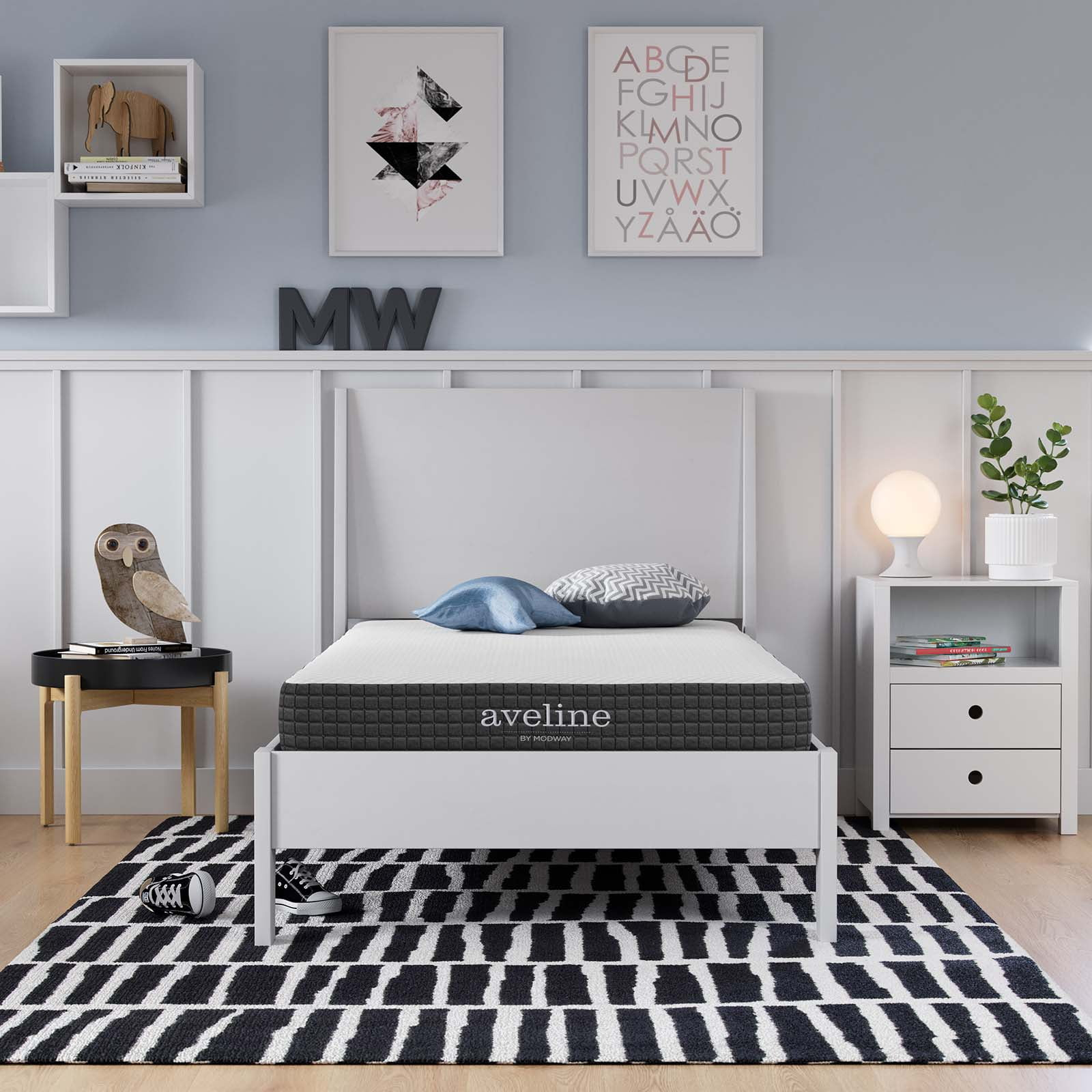 Modway Aveline 6" Modern Style Memory Foam Twin Mattress in White