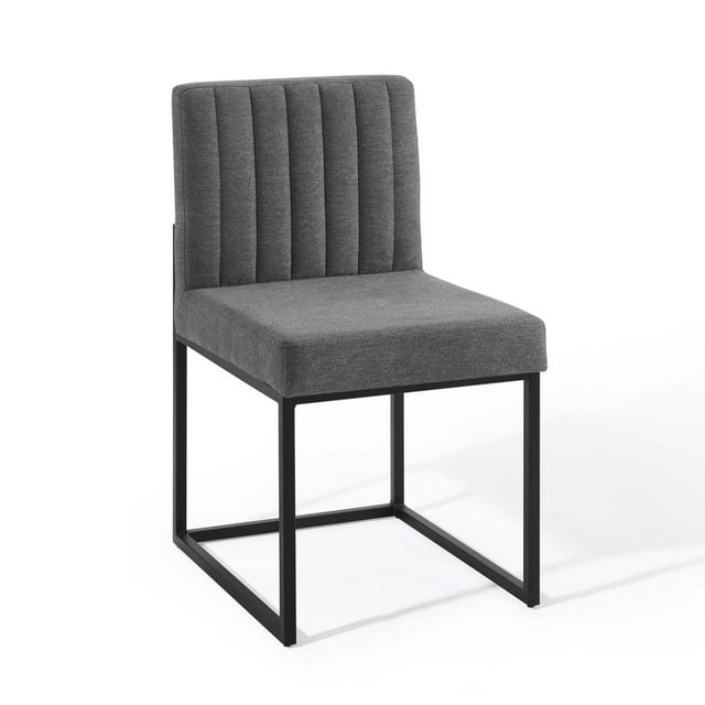 Modway Carriage Channel Tufted Sled Base Upholstered Fabric Dining Chair