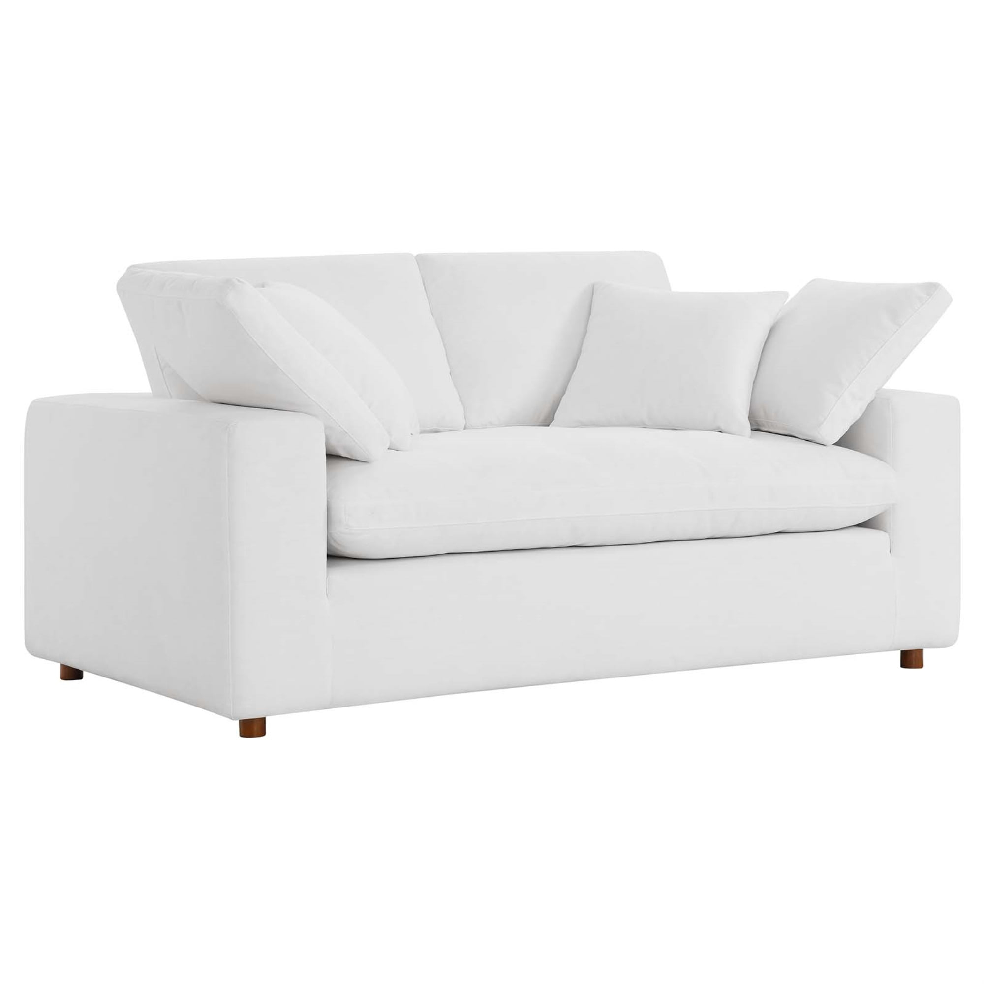 Modway Commix Down Filled Overstuffed Loveseat in Pure White